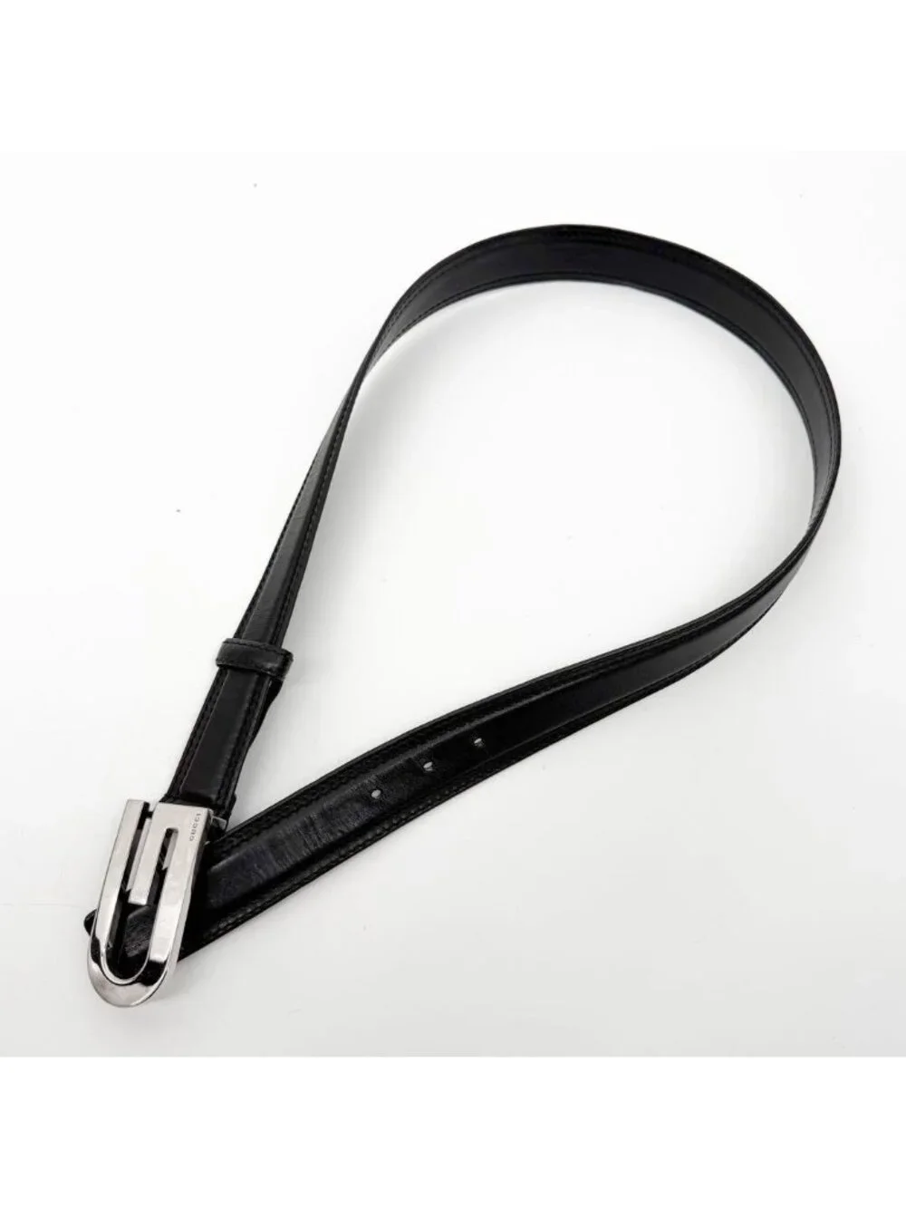 Gucci Era Leather Belt Black Vintage
